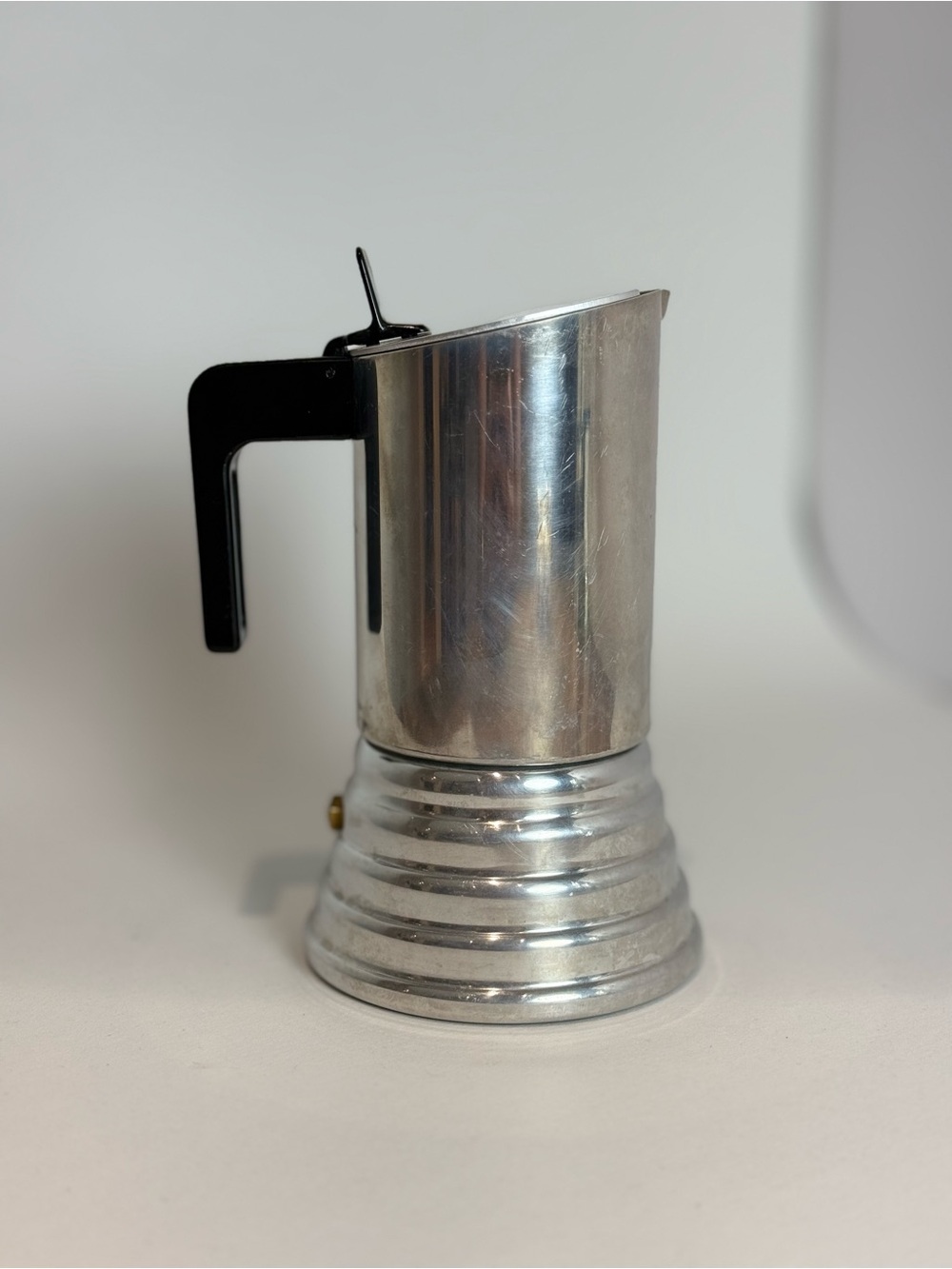 Vintage 1970s Vigano made in tally Stainless Steel Moka Espresso Maker.
